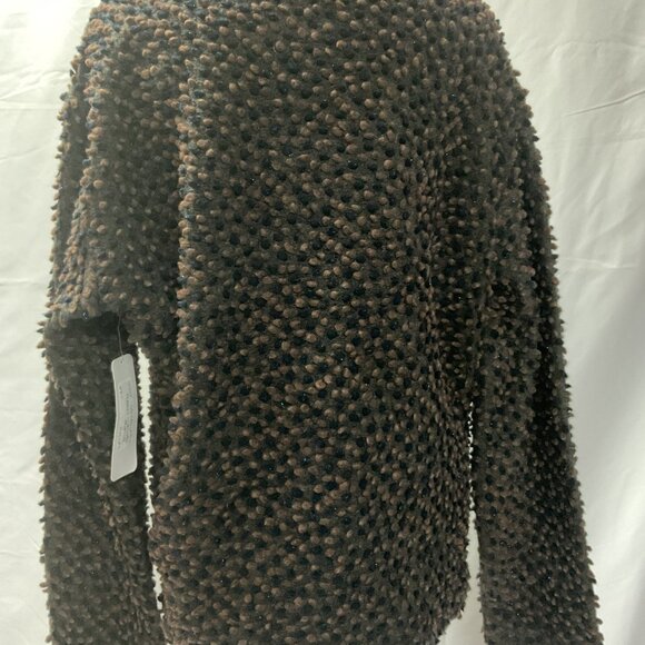 Private Circle Crewneck Pebbles Chocolate Saphire with Blue Sparkle Top. Size L - Picture 7 of 10